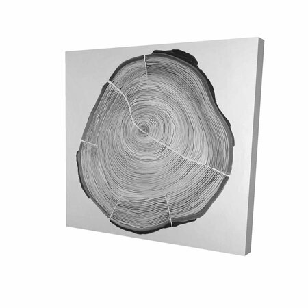 BEGIN HOME DECOR 16 x 16 in. Greyscale Wood Log-Print on Canvas 2080-1616-MI69